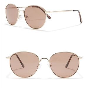 Joe’s Jeans Round Gold Tortoise Accent Sunglasses‎